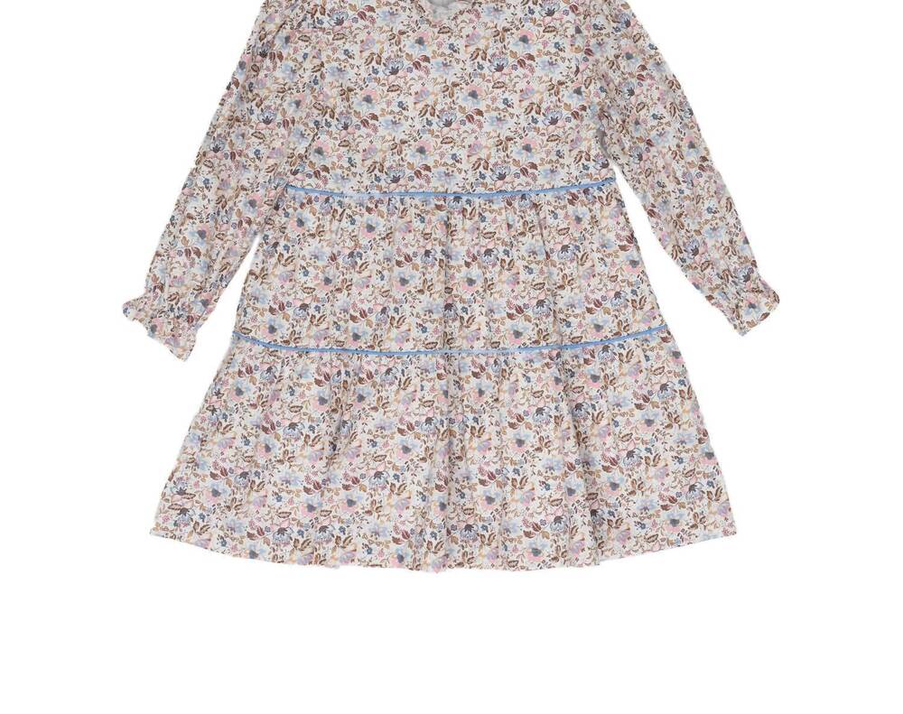 NEW THE OAKS APPAREL kids zoe dress in pink + blue floral